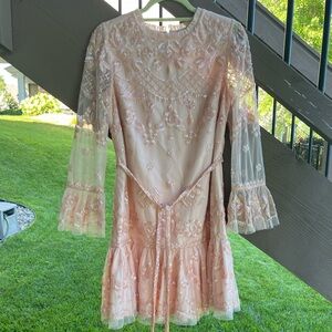 SOLD Peach Pink Sequin Queenie Ivy City Co Dress